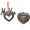 Metal Heart Haitian Metal Drum Christmas Ornaments Newlyweds Set of 2